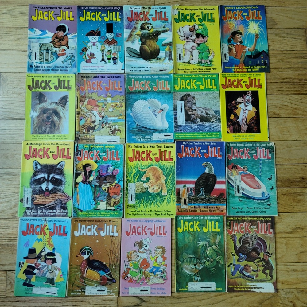 20 VTG Jack and Jill Magazine Lot Issues 1969-1979 Kids Stories Activities